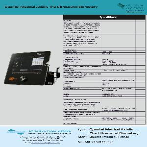 QUANTEL MEDICAL AXIALIS THE ULTRASOUND BIOMETERY