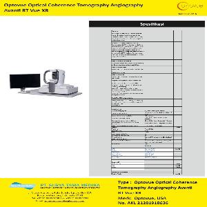 OPTOVUE OPTICAL COHERENCE TOMOGRAPHY ANGIOGRAPHY AVANTI RTVUE XR